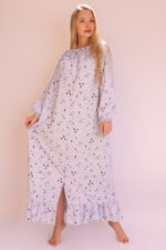 Long Bridal Sleeping Gown - Birds