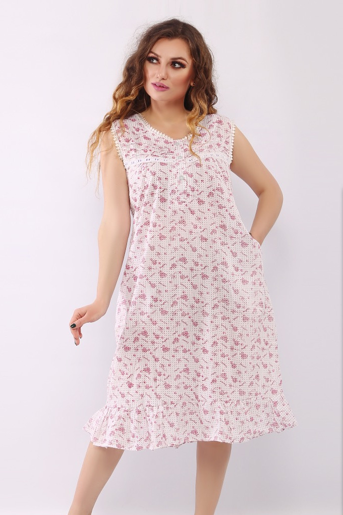 Vintage Sleeveless Nightgown - Floral Red