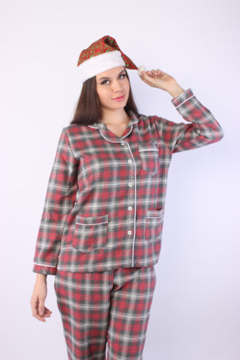 Checkered Winter Cotton Pyjama - Santa Edition