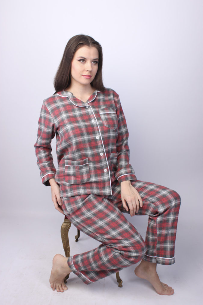 Checkered Winter Cotton Pyjama - Santa Edition