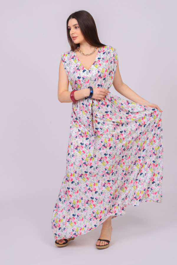 Gypsy Beach Dress in Floral Pink