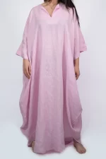 Free Size Linen Kaftan in Pink