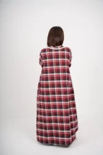 Checkered Winter Gown - Maroon