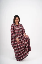 Checkered Winter Gown - Maroon