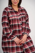 Checkered Winter Gown - Maroon