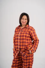 Checkered Winter Pyjama - Orange