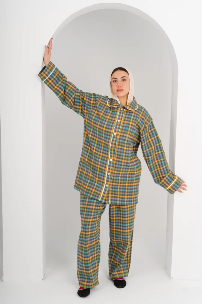 Checkered Winter Pyjama - Greenish