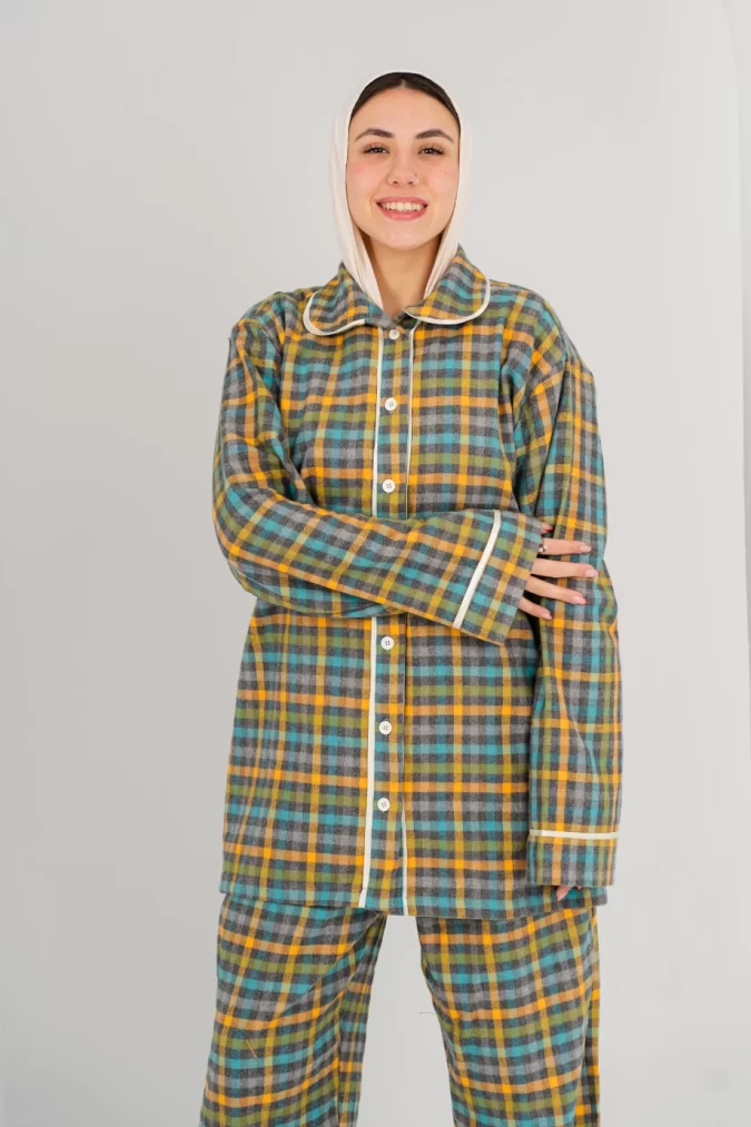 Checkered Winter Pyjama - Greenish