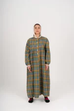 Checkered Winter Gown - Greenish