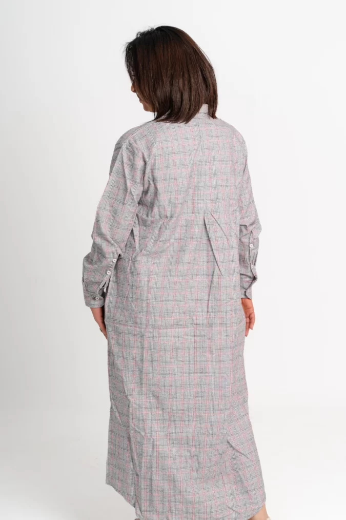 Checkered Winter Gown - Grey