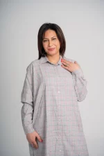 Checkered Winter Gown - Grey