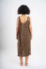 Below Knee Beach Dress in Brown