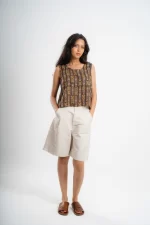 Summer Sleeveless Top in Brown