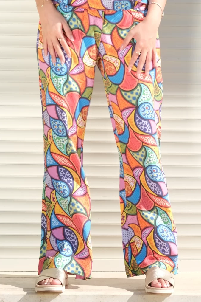 Bootcut Pants in Tropical Colors