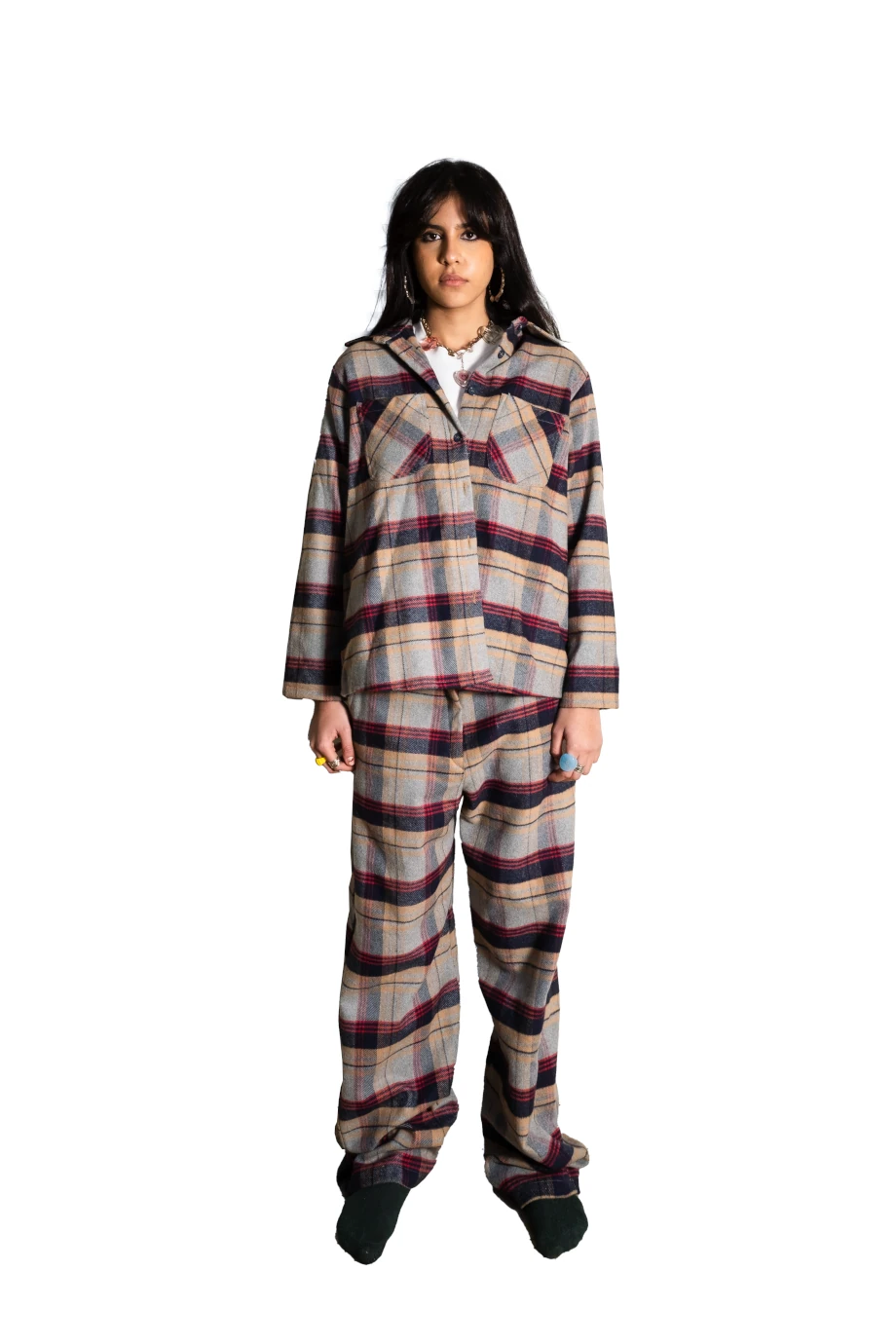 Checkered Winter Pyjama - Brownish