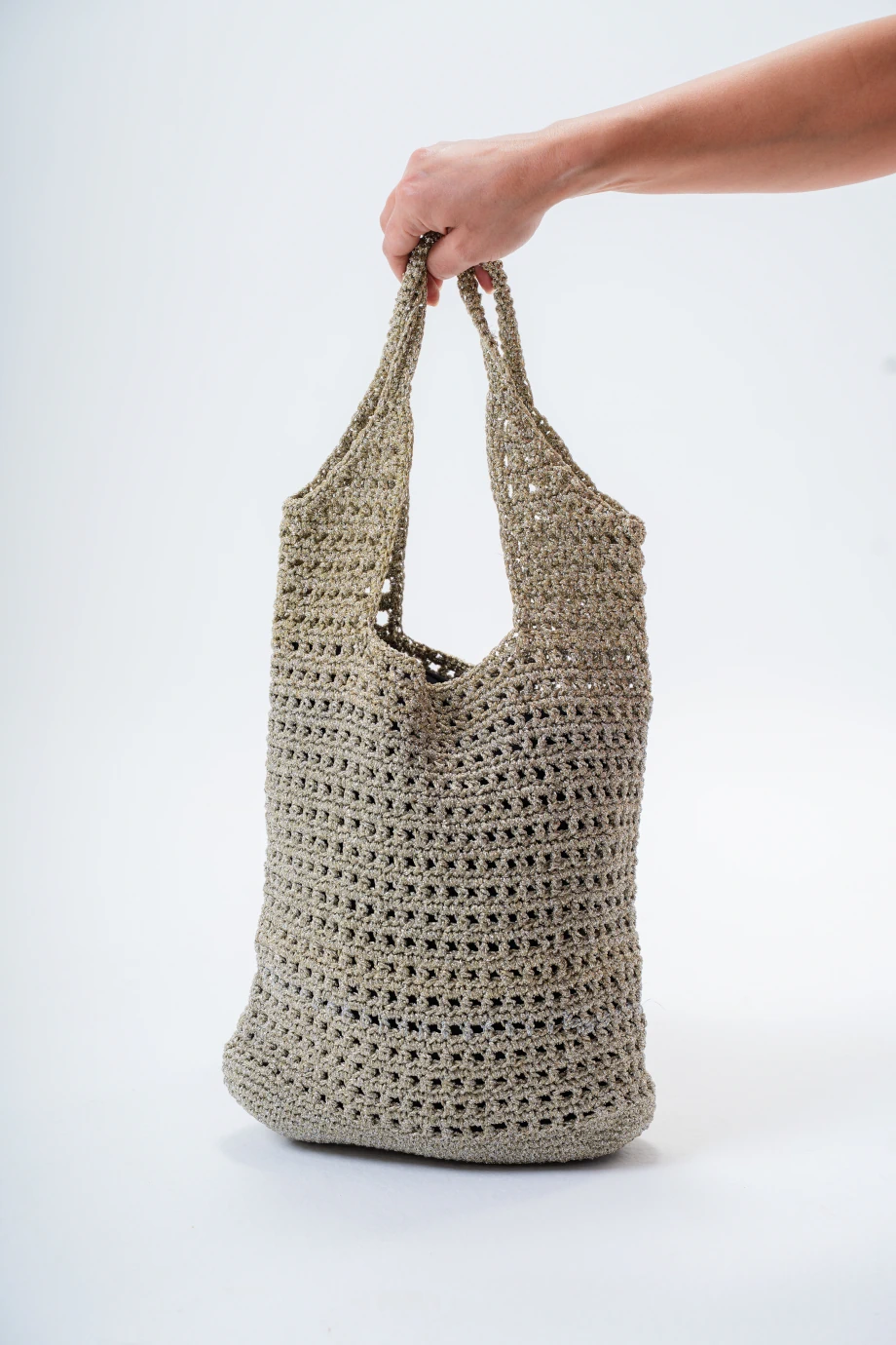 Handmade Crochet Handbag in Khaki